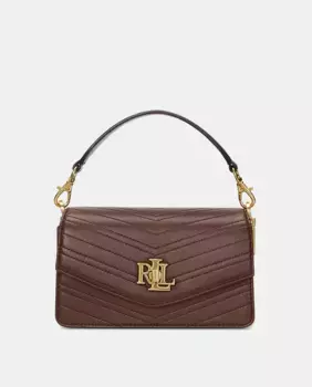 Маленькая стеганая сумка через плечо Tayler Lauren Ralph Lauren, темно-коричневый