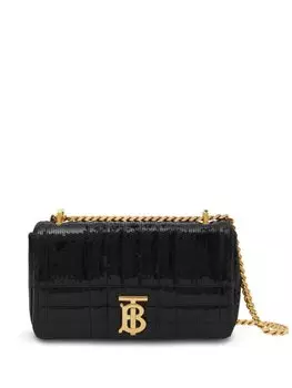 Маленькая стеганая сумка Burberry Lola с пайетками, черный