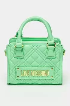 Маленькая стеганая сумка Love Moschino, зеленый