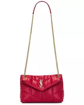 Маленькая стеганая сумка на цепочке Saint Laurent, цвет Red Danger
