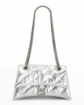 Маленькая стеганая сумка на плечо Crush с металлической цепочкой Balenciaga