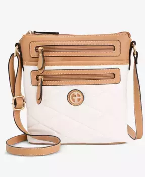 Маленькая стеганая сумка North South через плечо Giani Bernini, белый