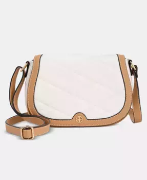 Маленькая стеганая сумка Saddle через плечо Giani Bernini, белый