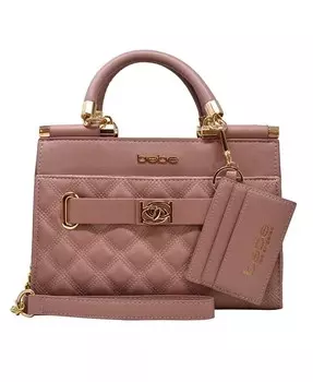 Маленькая стеганая сумка-саквояж Alex с визитницей Bebe, серый