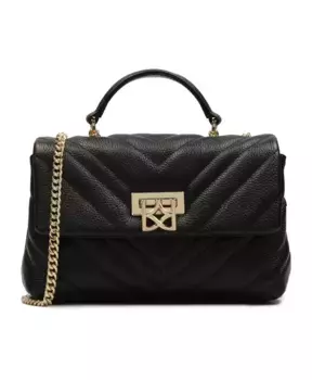 Маленькая стеганая сумочка с декоративной застежкой. Kazar, черный