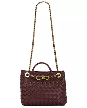 Маленькая сумка Andiamo Bottega Veneta, цвет Madder Brown & Muse Brass