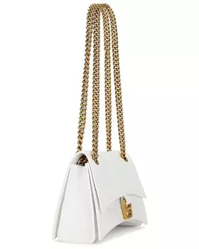 Маленькая сумка-цепочка Crush белого оптического цвета Balenciaga, цвет Optic White