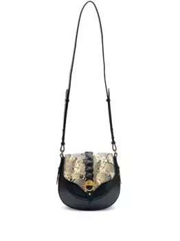 Маленькая сумка через плечо Altay с тиснением под кожу змеи ISABEL MARANT, черный
