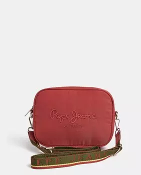 Маленькая сумка через плечо Bassy из кораллового нейлона на молнии Pepe Jeans, коралловый
