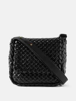 Маленькая сумка через плечо cobble из кожи intrecciato Bottega Veneta, черный