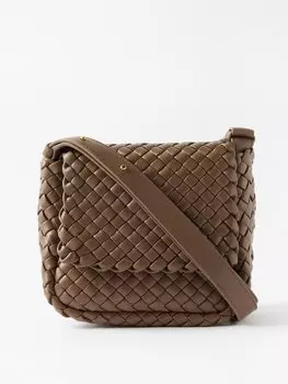 Маленькая сумка через плечо cobble из кожи intrecciato Bottega Veneta, коричневый