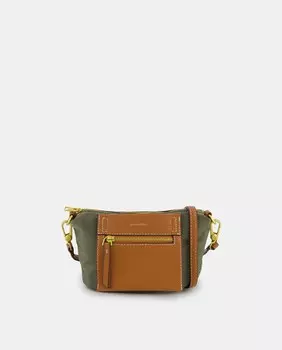 Маленькая сумка через плечо цвета хаки и коричневого цвета на молнии Tintoretto, зеленый