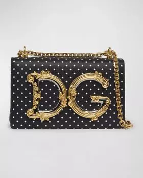 Маленькая сумка через плечо DG Baroque в горошек Dolce&Gabbana, цвет Nero