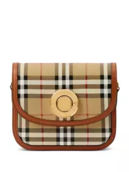 Маленькая сумка через плечо Elizabeth в клетку BURBERRY, нейтральный