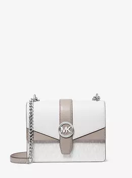 Маленькая сумка через плечо Greenwich с фирменным логотипом и цветными блоками Michael Kors, белый