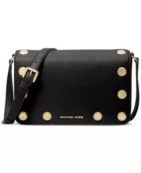 Маленькая сумка через плечо holly с клапаном и заклепками Michael Kors, черный