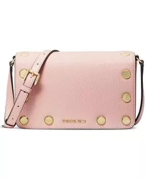 Маленькая сумка через плечо holly с клапаном и заклепками Michael Kors, розовый