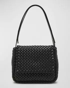 Маленькая сумка через плечо из булыжника Bottega Veneta, цвет Dark Green Gold