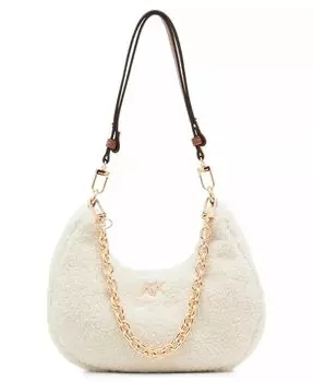 Маленькая сумка через плечо из искусственного меха с полумесяцем Anne Klein, коричневый