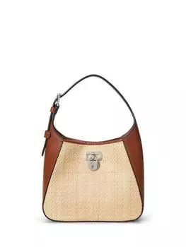 Маленькая сумка через плечо из кожи тэннера рафии Ralph Lauren, цвет Natural/Lauren Tan
