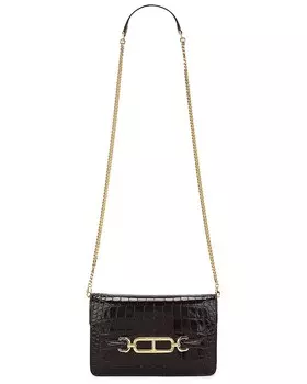Маленькая сумка через плечо из крокодиловой кожи Tom Ford, цвет Espresso