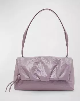 Маленькая сумка через плечо из лакированной кожи с клапаном Dries Van Noten, цвет Lilac