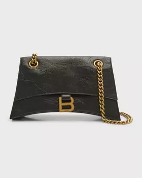 Маленькая сумка через плечо из мятой кожи Crush Balenciaga