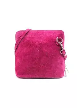 Маленькая сумка через плечо из натуральной итальянской замши на молнии Kitise, розовый