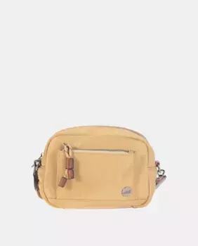 Маленькая сумка через плечо из нейлона бизонового цвета в сочетании с полиуретаном цвета кожи Volum, цвет Maquillaje