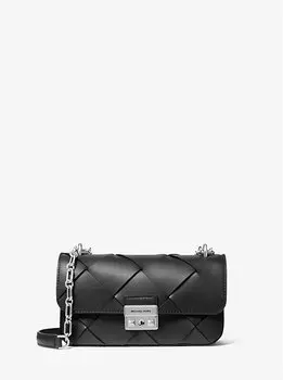Маленькая сумка через плечо из плетеной кожи Tribeca Michael Kors, черный