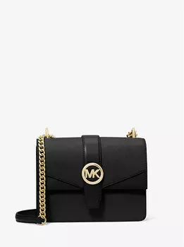 Маленькая сумка через плечо из сафьяновой кожи Greenwich Michael Kors, черный
