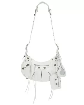 Маленькая сумка через плечо Le Cagole Balenciaga, цвет Optic White