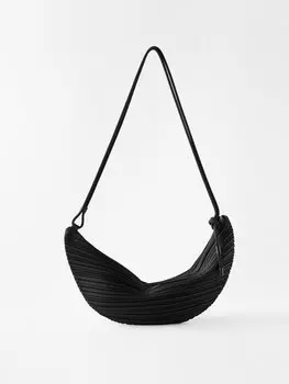 Маленькая сумка через плечо leaf со складками Pleats Please Issey Miyake, черный
