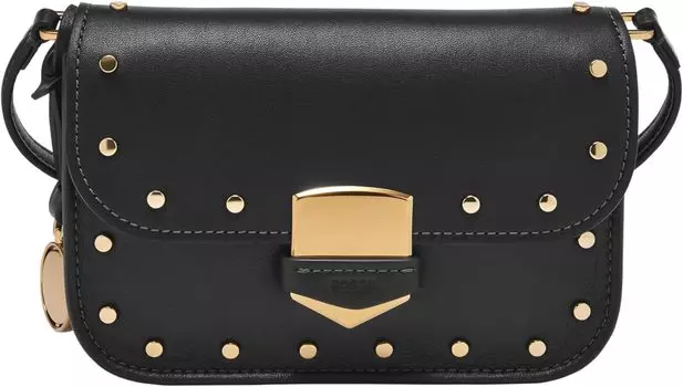 Маленькая сумка через плечо Lennox с клапаном Fossil, черный