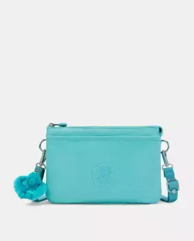 Маленькая сумка через плечо на молнии Kipling, бирюзовый
