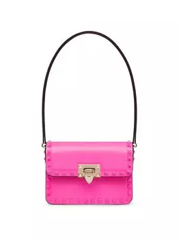 Маленькая сумка через плечо Rockstud23 из гладкой телячьей кожи Valentino Garavani, розовый