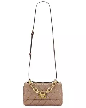 Маленькая сумка через плечо Rockstud Spike Valentino Garavani, цвет Clay