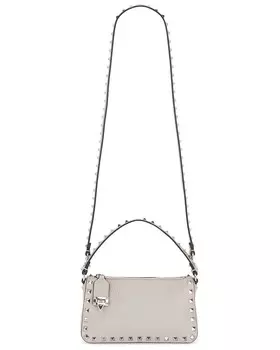 Маленькая сумка через плечо Rockstud Valentino Garavani, цвет Dove Grey