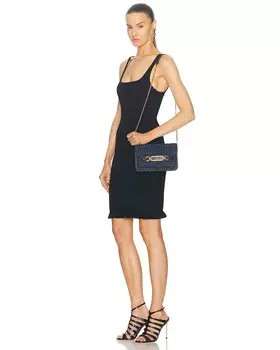 Маленькая сумка через плечо с эффектом крокодила Tom Ford, темно-синий