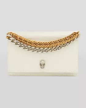 Маленькая сумка через плечо с цепочкой и тиснением черепа под крокодила Alexander McQueen