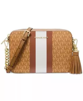 Маленькая сумка через плечо с камерой и логотипом Jet Set Michael Kors, коричневый