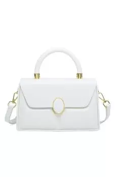 Маленькая сумка через плечо с круглой ручкой и клапаном на кнопке Kitise, белый