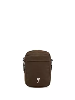 Маленькая сумка через плечо с монограммой Ami de Coeur AMI Paris, коричневый