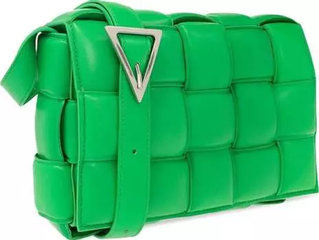 Маленькая сумка через плечо с мягкой подкладкой Bottega Veneta Cassette, зеленый