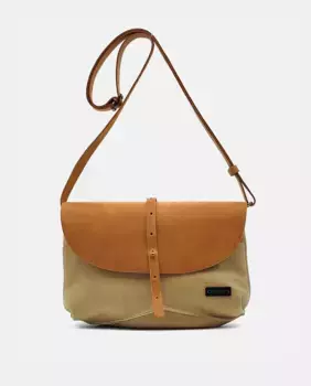 Маленькая сумка через плечо с ОРИГИНАЛЬНЫМ клапаном из кожи CUIROTS, цвет Topo