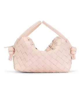 Маленькая сумка через плечо с петлей Bottega Veneta, цвет Cameo & Muse Brass