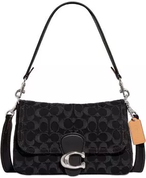 Маленькая сумка через плечо signature soft tabby из выстиранного денима COACH, мульти
