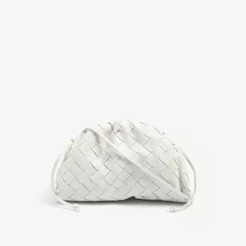 Маленькая сумка через плечо The Pouch из кожи с узором интреччато Bottega Veneta, желтый