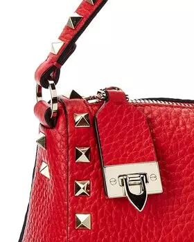 Маленькая сумка через плечо Valentino Rockstud из зернистой кожи, красный