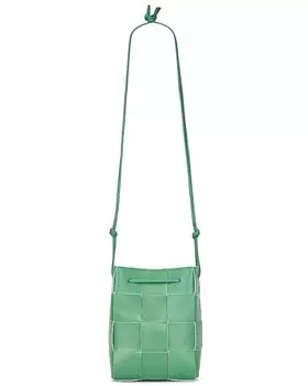 Маленькая сумка через плечо-ведро Bottega Veneta, цвет Mermaid